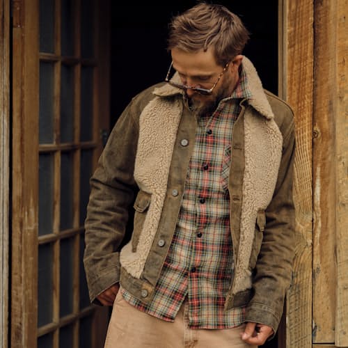 laydown image of Denim Grizzly Jacket
