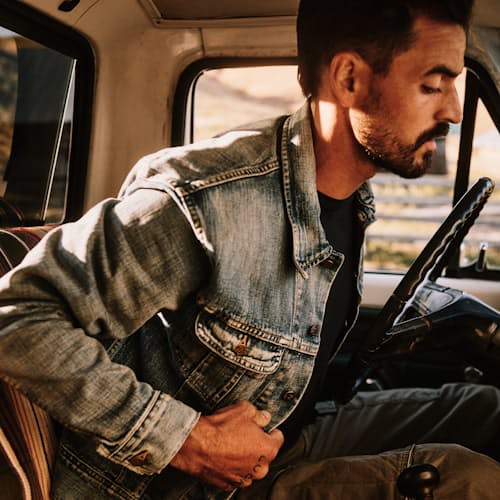 lifestyle image of Lot-271 Denim Trucker Jacket