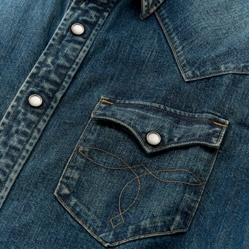 lifestyle image of Denim Buffalo Western Workshirt