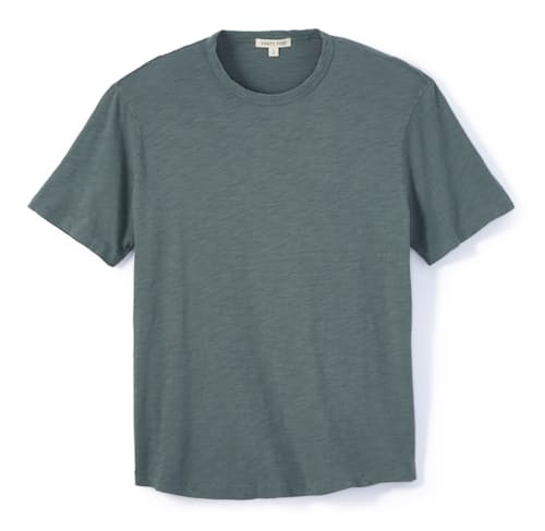 laydown image of Slub Curved Hem T-Shirt