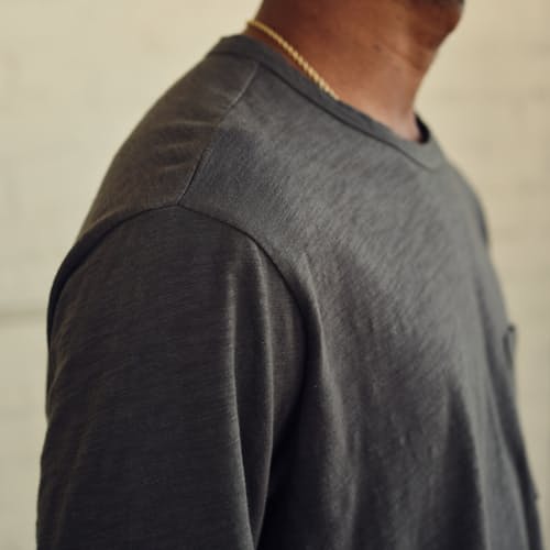 lifestyle image of Slub Pocket T-Shirt- Tall