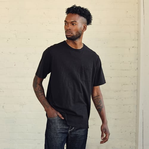 lifestyle image of Slub Pocket T-Shirt- Tall