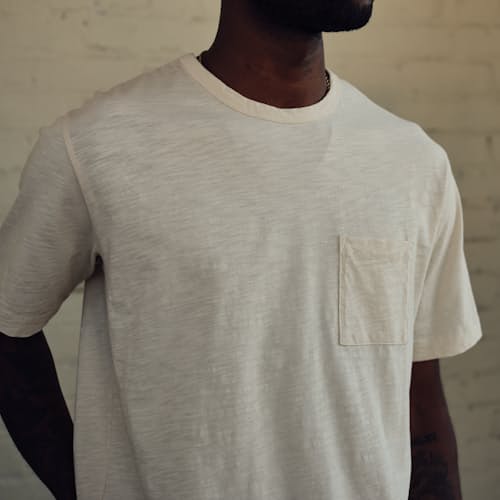 lifestyle image of Slub Pocket T-Shirt- Tall