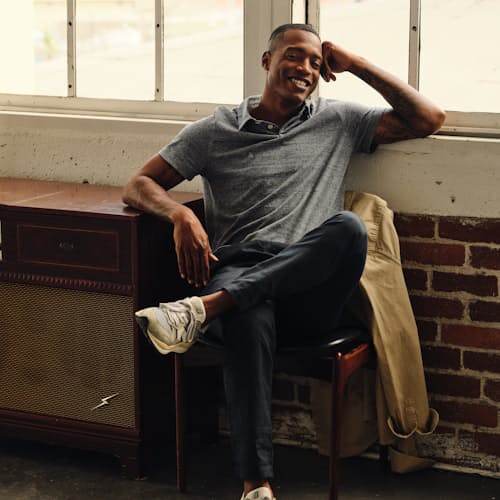 laydown image of Texture Polo Shirt