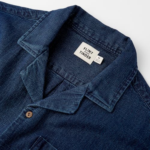 laydown image of Indigo Camp Overshirt