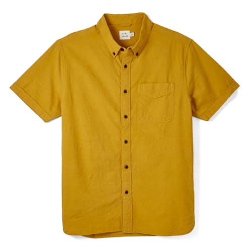 laydown image of Cotton Linen Short Sleeve Shirt