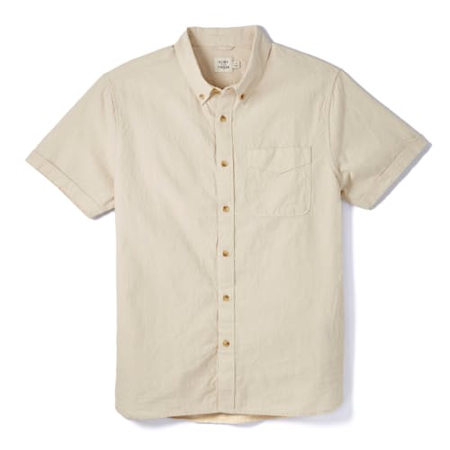 laydown image of Cotton Linen Short Sleeve Shirt