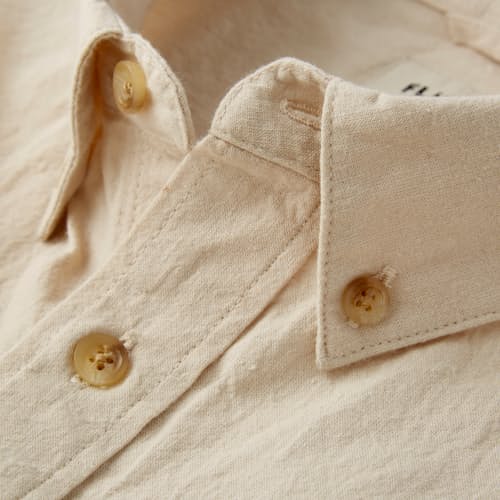 laydown image of Cotton Linen Short Sleeve Shirt