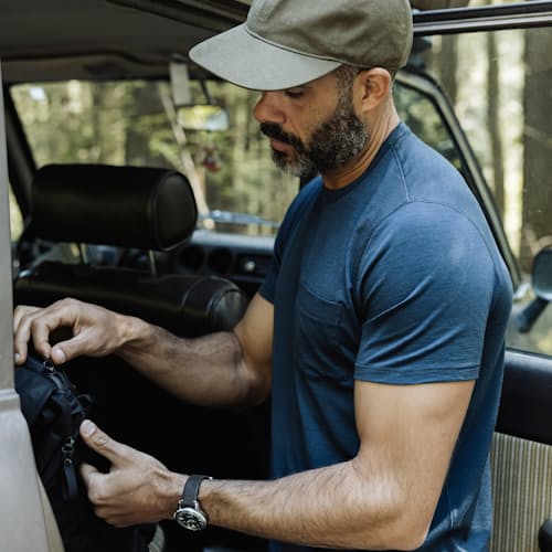 lifestyle image of 72-Hour Merino Pocket T-Shirt
