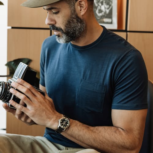 laydown image of 72-Hour Merino Pocket T-Shirt