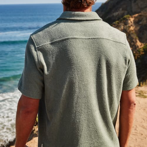 laydown image of Terry Polo Johnny Collar