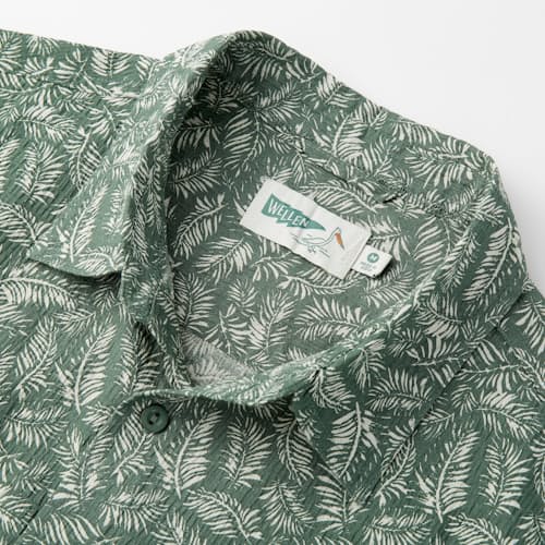 laydown image of Crinkle Cotton Easy Short Sleeve Shirt