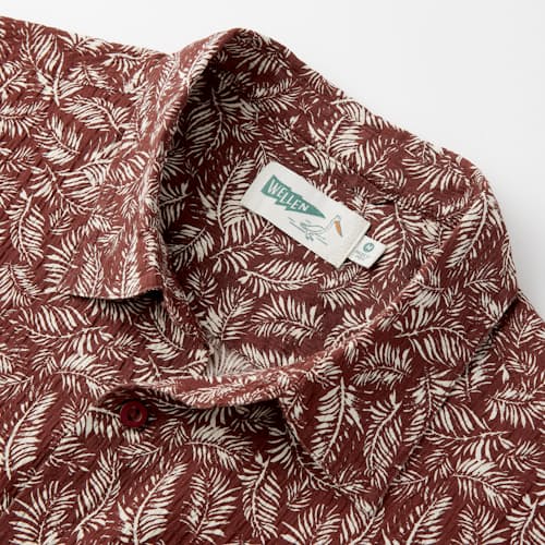 laydown image of Crinkle Cotton Easy Short Sleeve Shirt