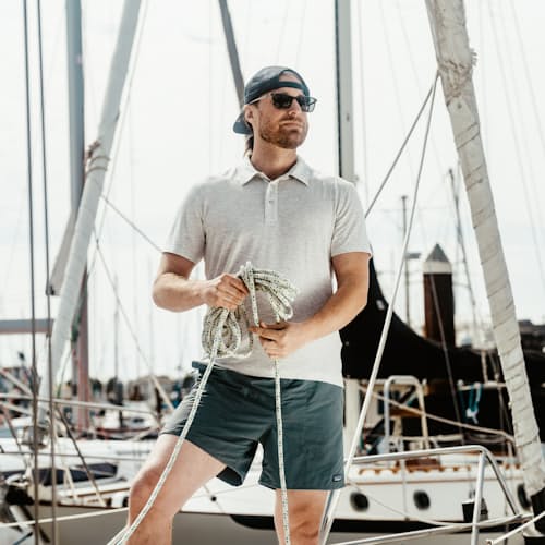 laydown image of Seawool Polo Shirt