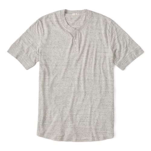 laydown image of Textured Short Sleeve Henley