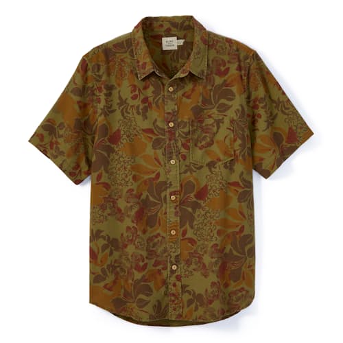 laydown image of Floral Camo Short Sleeve Shirt