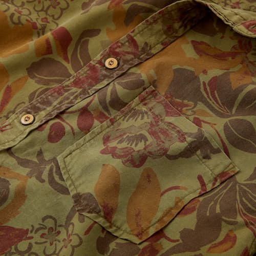 laydown image of Floral Camo Short Sleeve Shirt