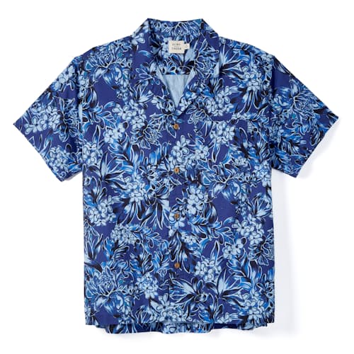 laydown image of SS Retro Hawaiian Printed Shirt
