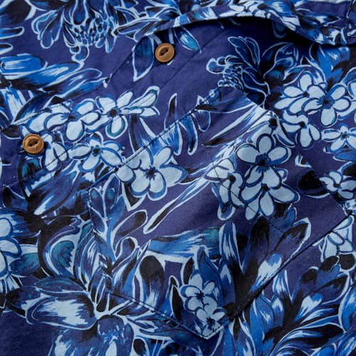 laydown image of SS Retro Hawaiian Printed Shirt