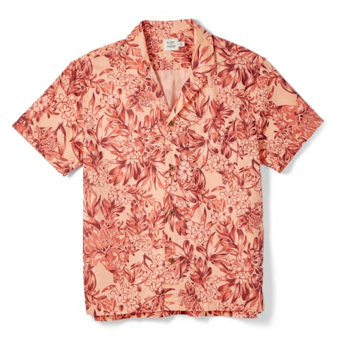 laydown image of SS Retro Hawaiian Printed Shirt