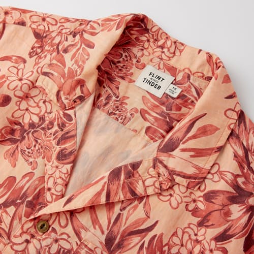 laydown image of SS Retro Hawaiian Printed Shirt