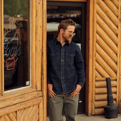 laydown image of Holt Jacquard CPO Shirt