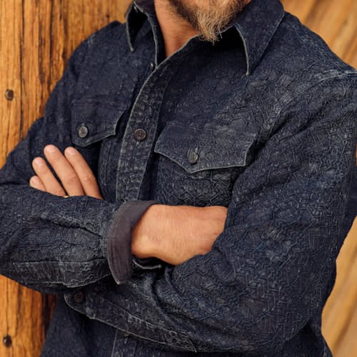 laydown image of Holt Jacquard CPO Shirt
