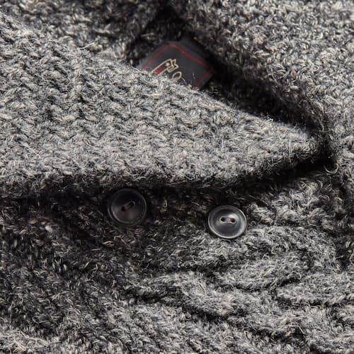 laydown image of Shawl Collar Cableknit Cardigan