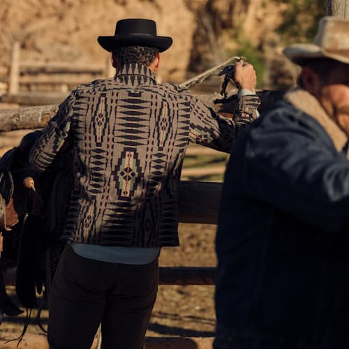 laydown image of Brown Bear Jacquard Overshirt