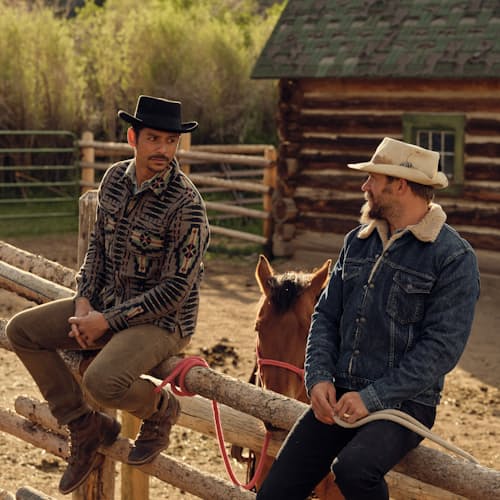 laydown image of Brown Bear Jacquard Overshirt