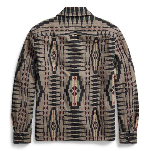 laydown image of Brown Bear Jacquard Overshirt