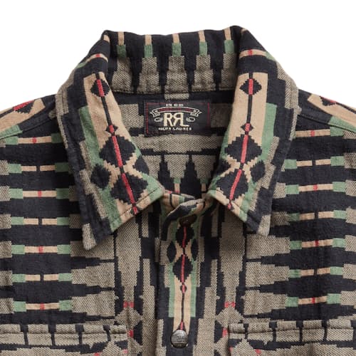 laydown image of Brown Bear Jacquard Overshirt
