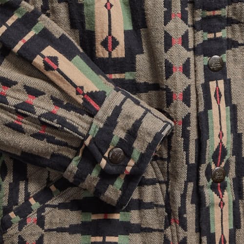 laydown image of Brown Bear Jacquard Overshirt