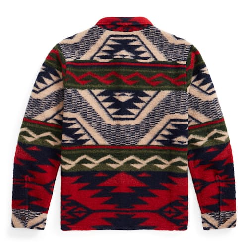laydown image of Chunky Knit Jacquard Overshirt