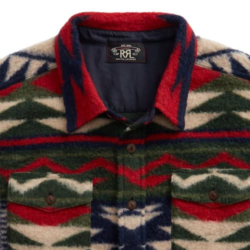 laydown image of Chunky Knit Jacquard Overshirt