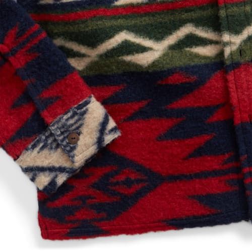 laydown image of Chunky Knit Jacquard Overshirt