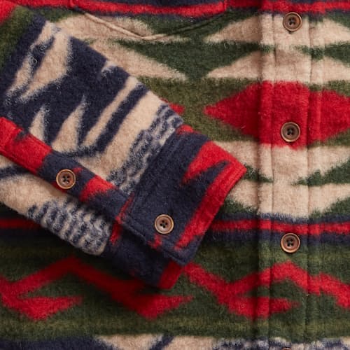 laydown image of Chunky Knit Jacquard Overshirt