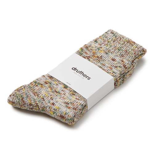 laydown image of Organic & Recycled Cotton Tie Dye Yarn Socks