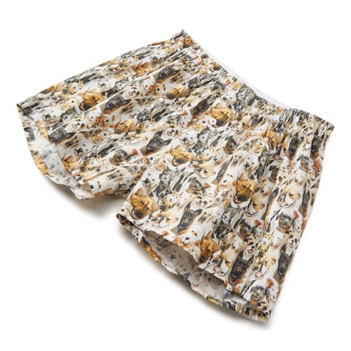 laydown image of Organic Cotton Watercolor Dogs Boxer Short