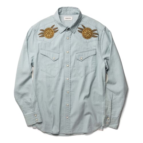 laydown image of The Embroidered Western Shirt