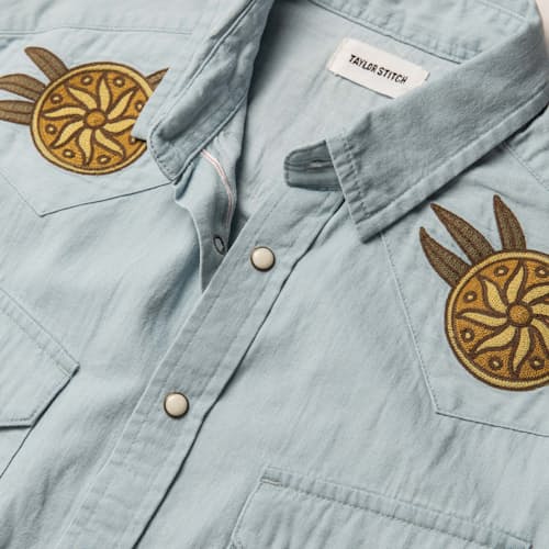 laydown image of The Embroidered Western Shirt