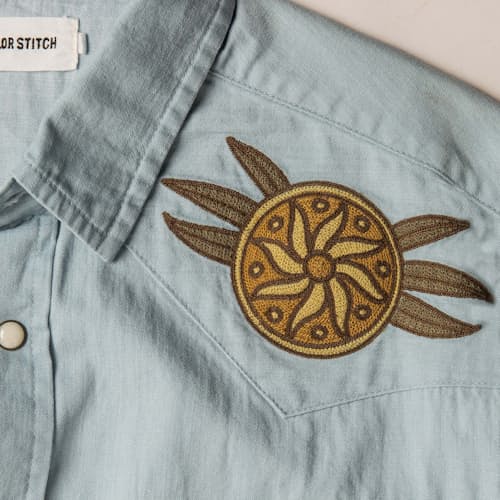 laydown image of The Embroidered Western Shirt