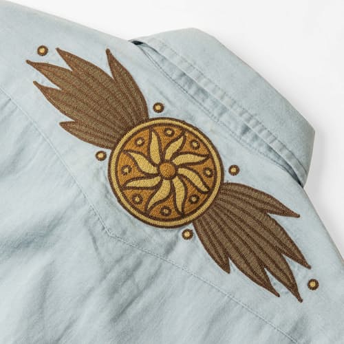 laydown image of The Embroidered Western Shirt