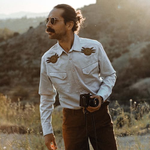 laydown image of The Embroidered Western Shirt