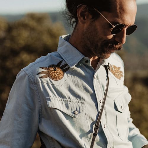 laydown image of The Embroidered Western Shirt