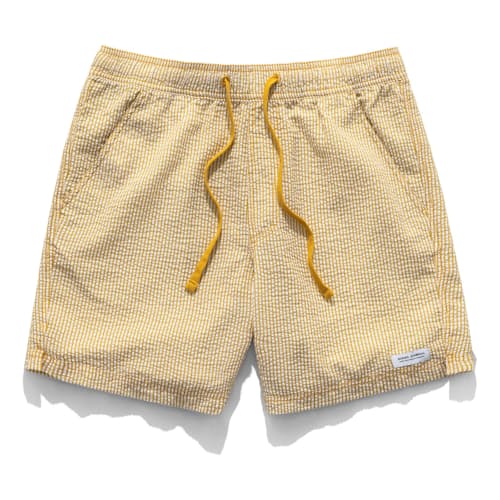 laydown image of Tallows Seersucker Swim Short - 6"