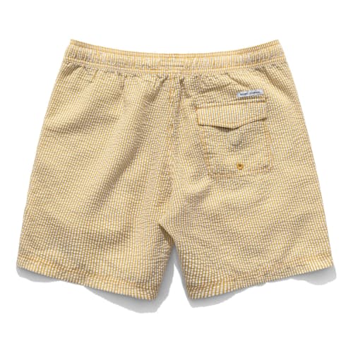 laydown image of Tallows Seersucker Swim Short - 6"
