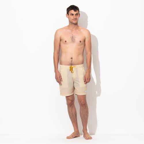 laydown image of Tallows Seersucker Swim Short - 6"