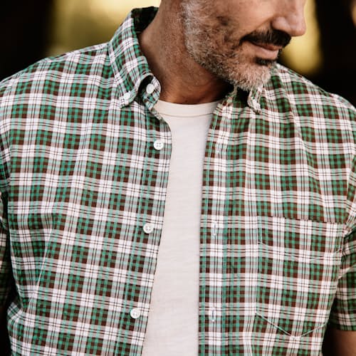 laydown image of Airtex Seersucker Camp Shirt - Exclusive