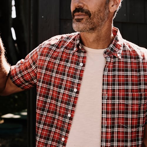 laydown image of Airtex Seersucker Camp Shirt - Exclusive